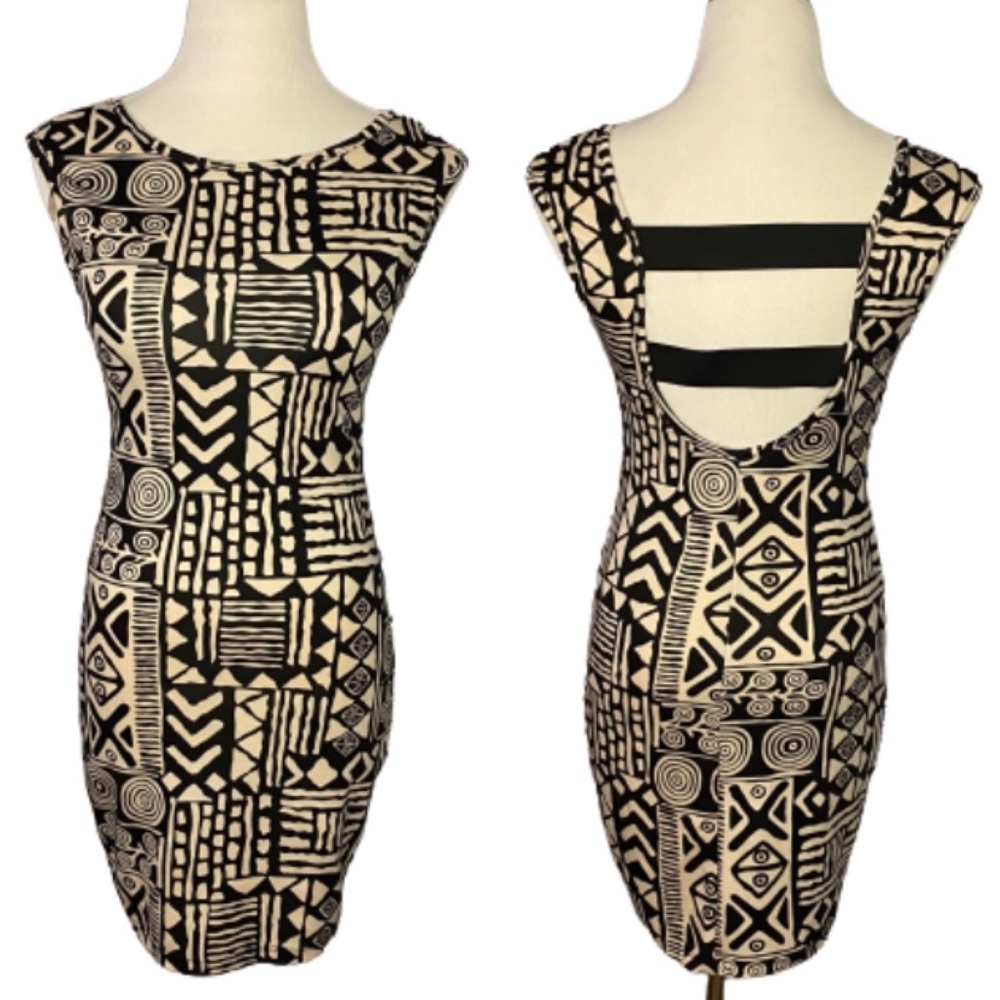 Alt B Black And Tan Bodycon Dress Size Small